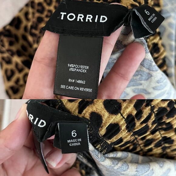 Torrid Women Size 6 Leopard Pull On Crepe Shorts Animal Print High Rise Casual - Picture 5 of 5